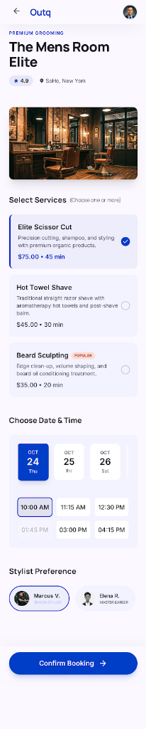 OutQ — Salon Booking App screenshot 2